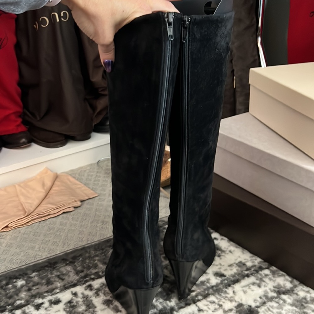 Christian Louboutin black suede Girabaldi size 38 - Picture 4 of 5